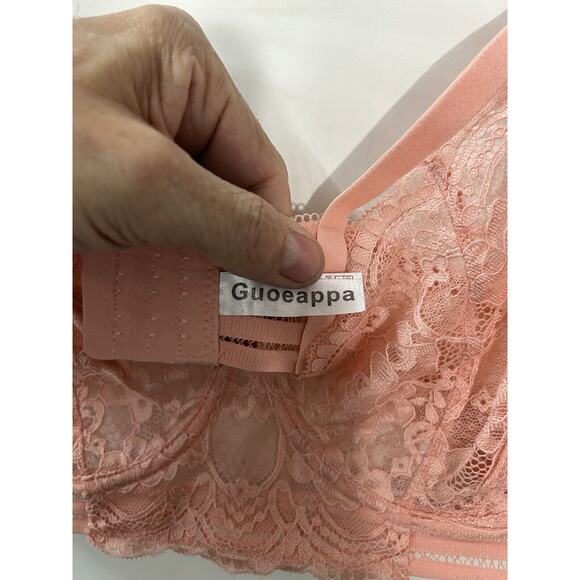 Guoeappa Womans Lace Bra Size 38DD Peach‎ Sexy Coquette - Picture 6 of 11